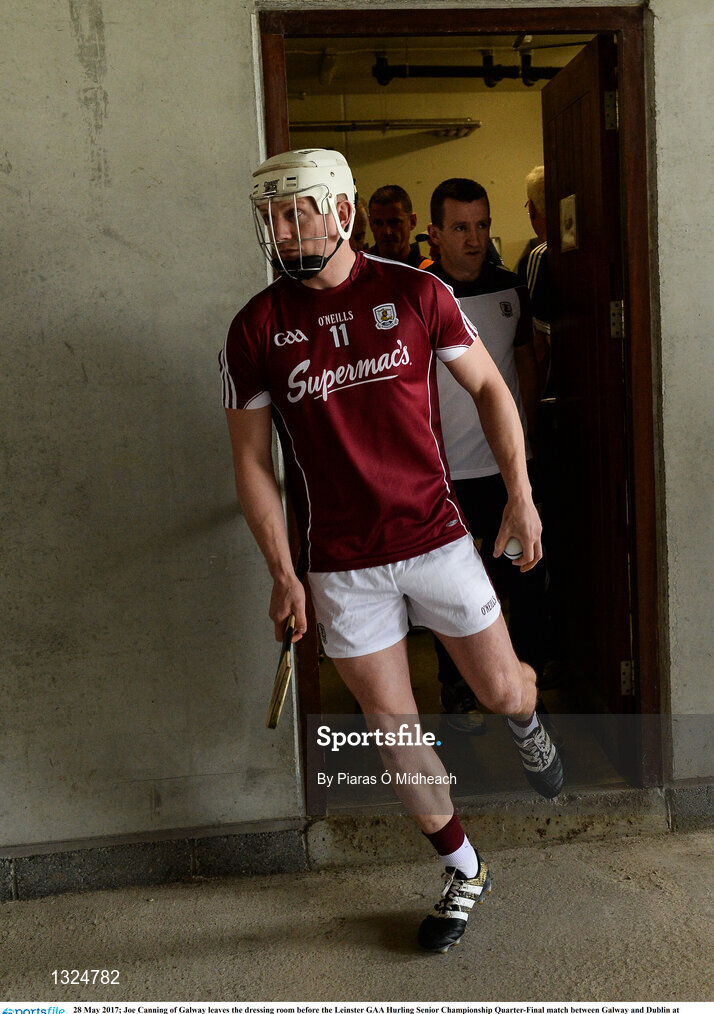 28 May 2017; Joe Canning of Galway leaves the dressing room before the Leinster GAA Hurling Senior Championship Quarter-Final match between Galway and Dublin at O'Connor Park, in Tullamore, Co. Offaly.  Photo by Piaras Ó Mídheach/Sportsfile