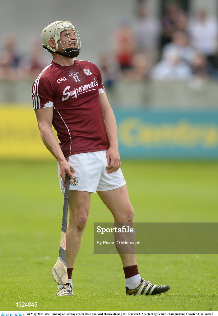 28 May 2017; Joe Canning of Galway reacts after a missed chance during the Leinster GAA Hurling Senior Championship Quarter-Final match between Galway and Dublin at O'Connor Park, in Tullamore, Co. Offaly.  Photo by Piaras Ó Mídheach/Sportsfile