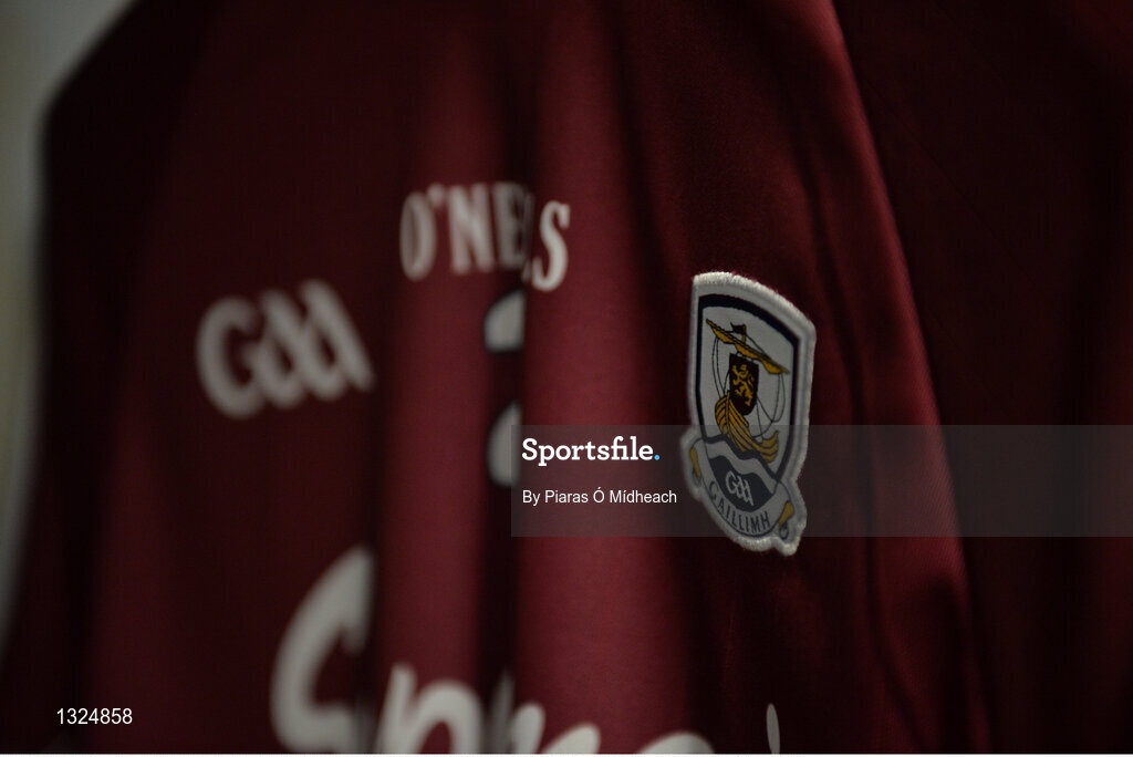 28 May 2017; A detailed view of a Galway jersey in the dressing room before the Leinster GAA Hurling Senior Championship Quarter-Final match between Galway and Dublin at O'Connor Park, in Tullamore, Co. Offaly.  Photo by Piaras Ó Mídheach/Sportsfile