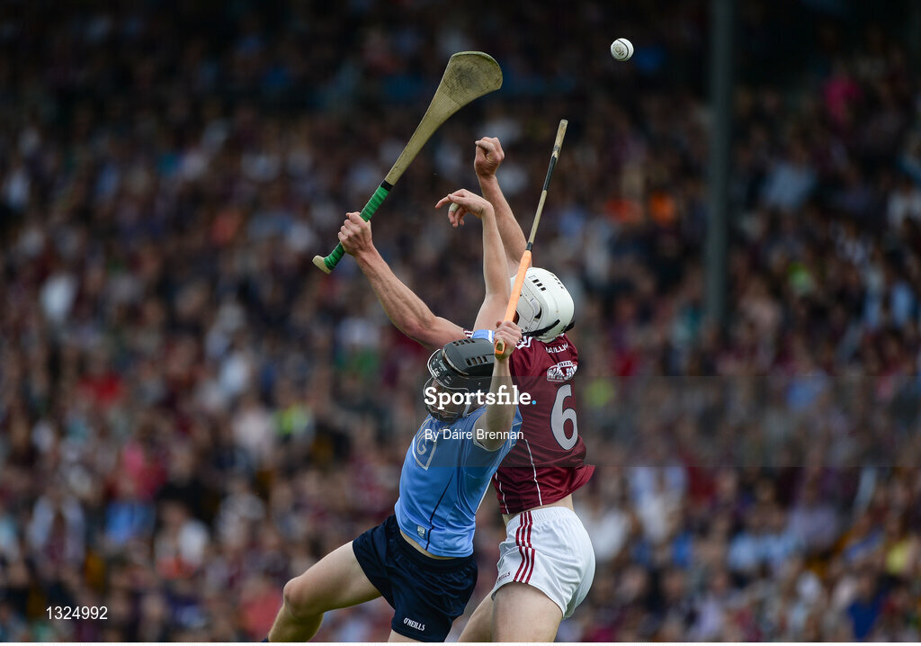 28 May 2017; Donal Burke of Dublin in action against Gearóid McInerney of Galway during the Leinster GAA Hurling Senior Championship Quarter-Final match between Galway and Dublin at O'Connor Park, in Tullamore, Co. Offaly. Photo by Daire Brennan/Sportsfile