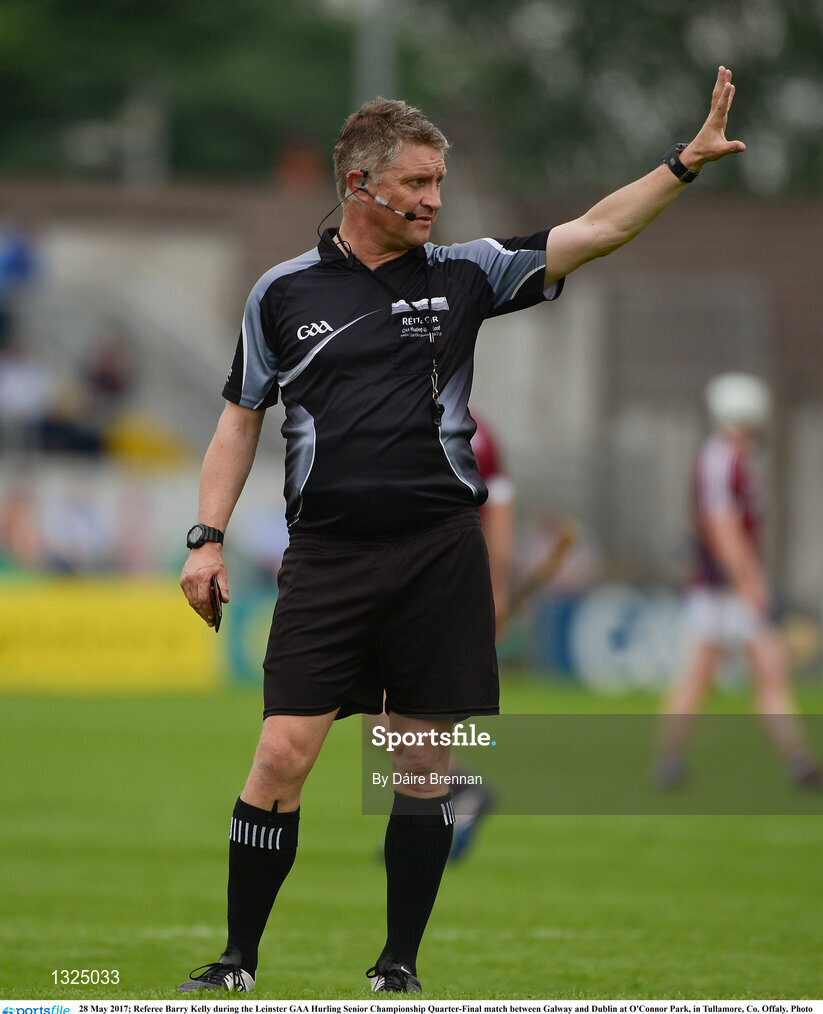 28 May 2017; Referee Barry Kelly during the Leinster GAA Hurling Senior Championship Quarter-Final match between Galway and Dublin at O'Connor Park, in Tullamore, Co. Offaly. Photo by Daire Brennan/Sportsfile