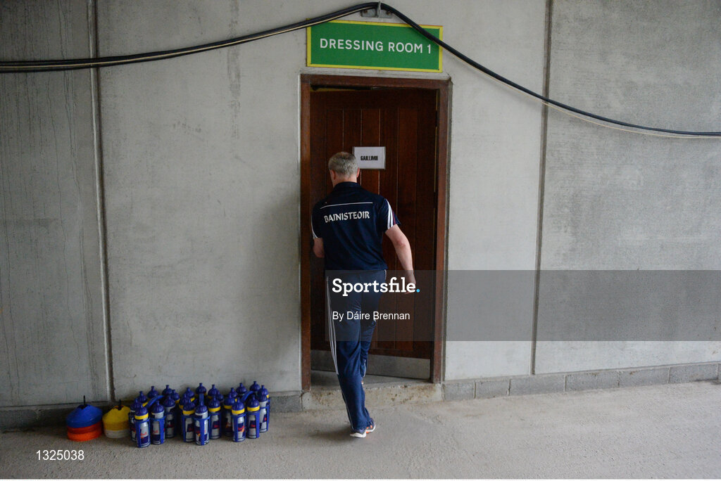 28 May 2017; Galway manager Micheál Donoghue makes his way into the dressing-room ahead of the Leinster GAA Hurling Senior Championship Quarter-Final match between Galway and Dublin at O'Connor Park, in Tullamore, Co. Offaly. Photo by Daire Brennan/Sportsfile