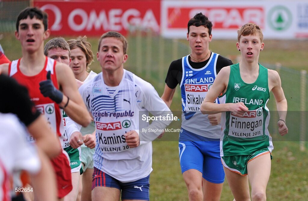 11 December 2011; Ruairi Finnegan, Ireland, in action during the Junior Men's event at the 18th SPAR European Cross Country Championships 2011. Velenje, Slovenia. Picture credit: Stephen McCarthy / SPORTSFILE