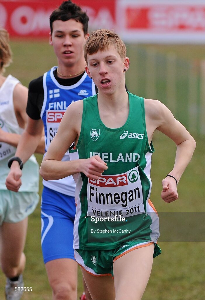 11 December 2011; Ruairi Finnegan, Ireland, in action during the Junior Men's event at the 18th SPAR European Cross Country Championships 2011. Velenje, Slovenia. Picture credit: Stephen McCarthy / SPORTSFILE