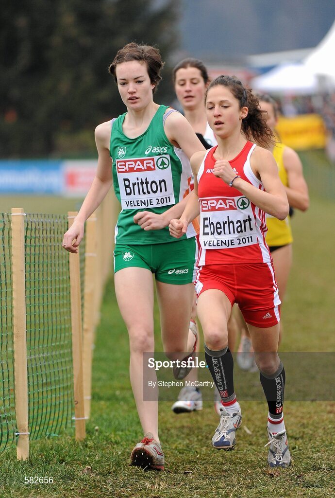 11 December 2011; Una Britton, Ireland, in action during the U23 Women's event at the 18th SPAR European Cross Country Championships 2011. Velenje, Slovenia. Picture credit: Stephen McCarthy / SPORTSFILE
