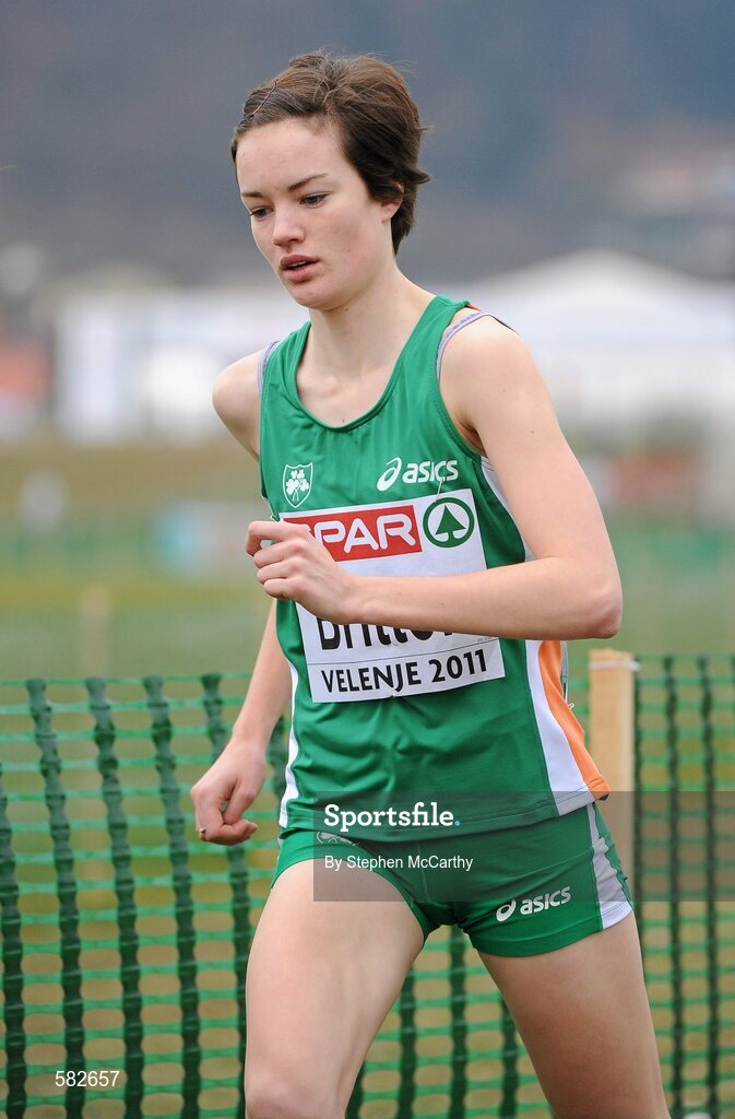 11 December 2011; Una Britton, Ireland, in action during the U23 Women's event at the 18th SPAR European Cross Country Championships 2011. Velenje, Slovenia. Picture credit: Stephen McCarthy / SPORTSFILE