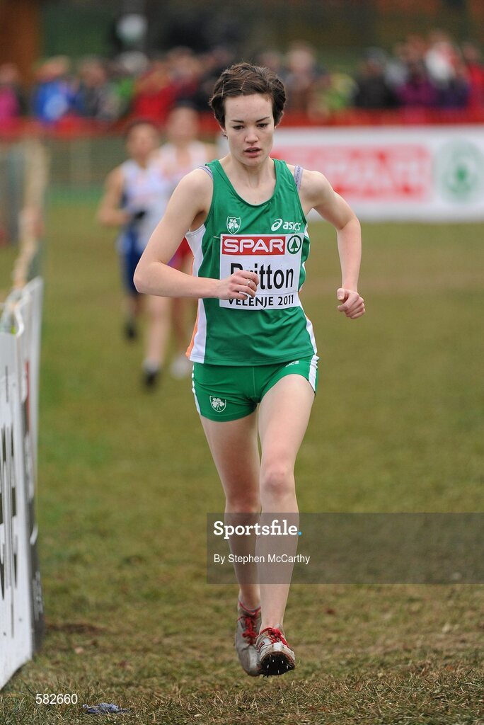 11 December 2011; Una Britton, Ireland, in action during the U23 Women's event at the 18th SPAR European Cross Country Championships 2011. Velenje, Slovenia. Picture credit: Stephen McCarthy / SPORTSFILE