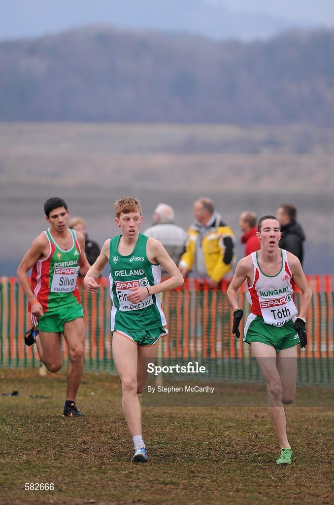 11 December 2011; Ruairi Finnegan, Ireland, in action during the Junior Men's event at the 18th SPAR European Cross Country Championships 2011. Velenje, Slovenia. Picture credit: Stephen McCarthy / SPORTSFILE