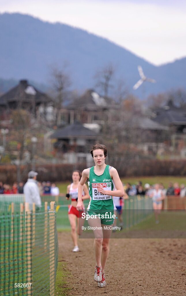 11 December 2011; Una Britton, Ireland, in action during the U23 Women's event at the 18th SPAR European Cross Country Championships 2011. Velenje, Slovenia. Picture credit: Stephen McCarthy / SPORTSFILE