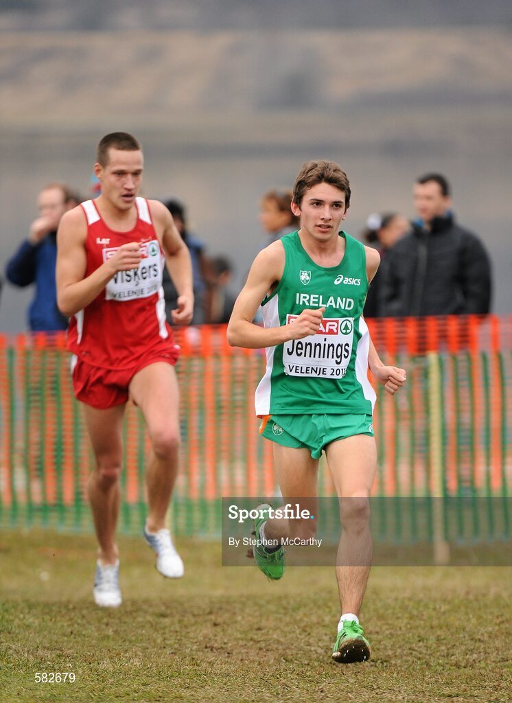 11 December 2011; Emmet Jennings, Ireland, in action during the U23 Men's event at the 18th SPAR European Cross Country Championships 2011. Velenje, Slovenia. Picture credit: Stephen McCarthy / SPORTSFILE