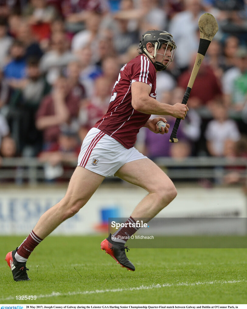 28 May 2017; Joseph Cooney of Galway during the Leinster GAA Hurling Senior Championship Quarter-Final match between Galway and Dublin at O'Connor Park, in Tullamore, Co. Offaly.  Photo by Piaras Ó Mídheach/Sportsfile