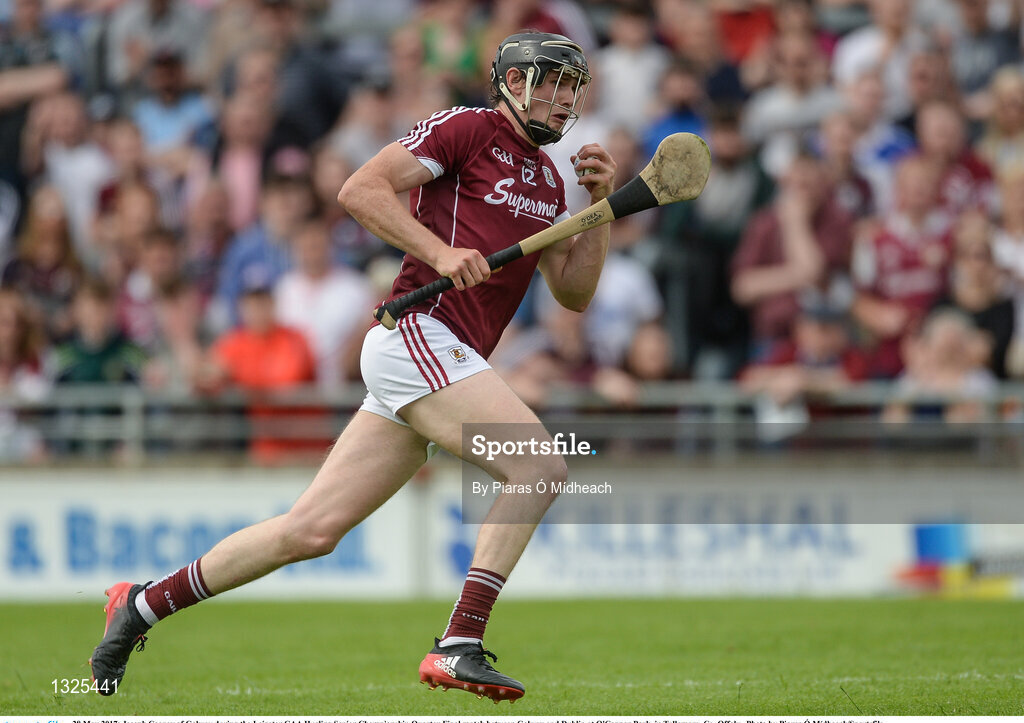 28 May 2017; Joseph Cooney of Galway during the Leinster GAA Hurling Senior Championship Quarter-Final match between Galway and Dublin at O'Connor Park, in Tullamore, Co. Offaly.  Photo by Piaras Ó Mídheach/Sportsfile