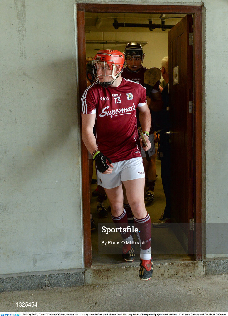 28 May 2017; Conor Whelan of Galway leaves the dressing room before the Leinster GAA Hurling Senior Championship Quarter-Final match between Galway and Dublin at O'Connor Park, in Tullamore, Co. Offaly.  Photo by Piaras Ó Mídheach/Sportsfile