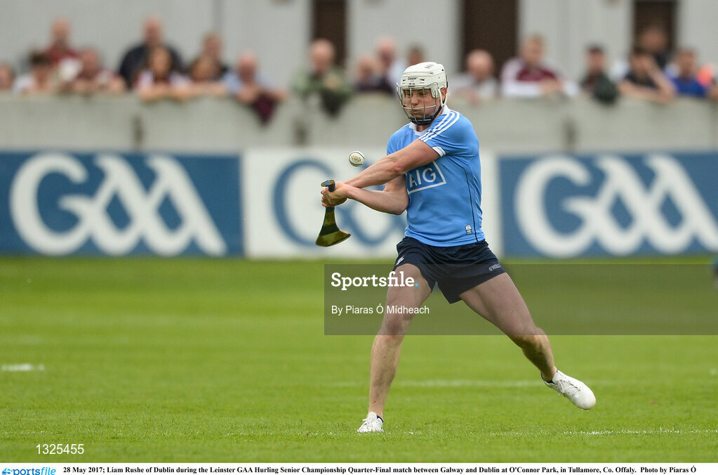 28 May 2017; Liam Rushe of Dublin during the Leinster GAA Hurling Senior Championship Quarter-Final match between Galway and Dublin at O'Connor Park, in Tullamore, Co. Offaly.  Photo by Piaras Ó Mídheach/Sportsfile