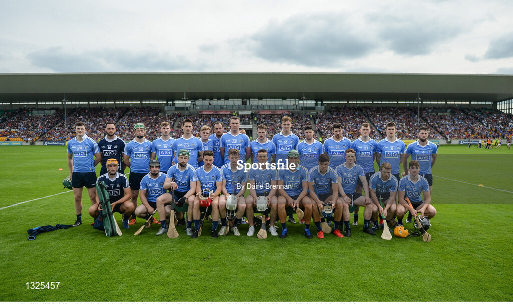 28 May 2017; The Dublin panel ahead of the Leinster GAA Hurling Senior Championship Quarter-Final match between Galway and Dublin at O'Connor Park, in Tullamore, Co. Offaly. Photo by Daire Brennan/Sportsfile