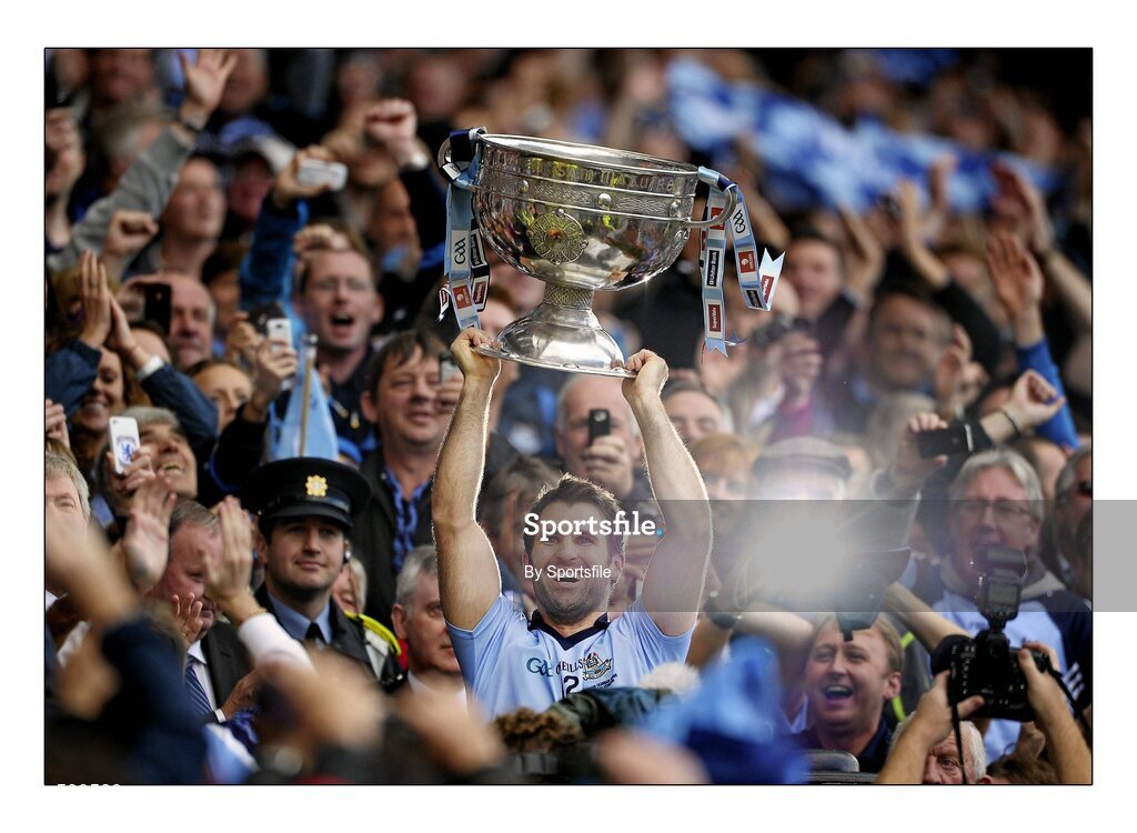 18 September 2011; Dublin captain Bryan Cullen lifts the Sam Maguire cup. GAA Football All-Ireland Senior Championship Final, Kerry v Dublin, Croke Park, Dublin. Photo by Sportsfile