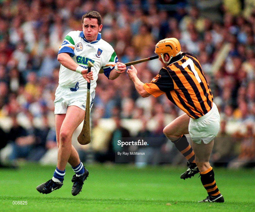 16 August 1998; Anthony Kirwan of Waterford in action against Liam Keoghan of Kilkenny during the Guinness All-Ireland Senior Hurling Championship Semi-Final match between Kilkenny and Waterford at Croke Park in Dublin. Photo by Ray McManus/Sportsfile