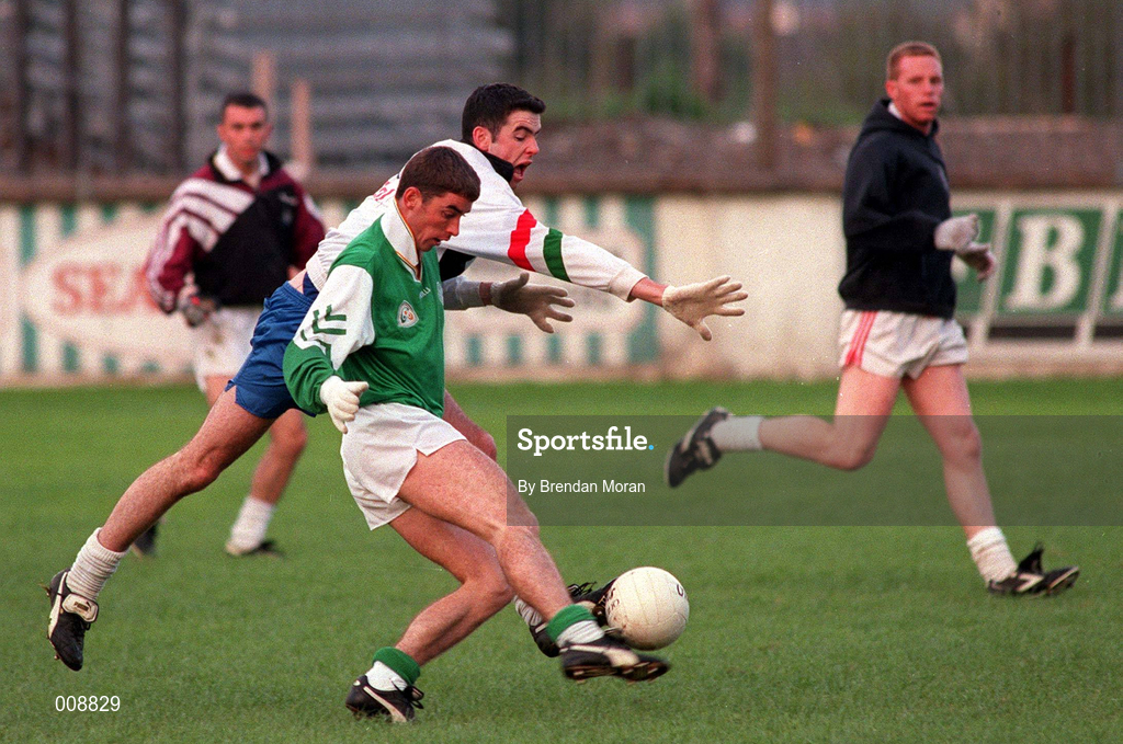 15 September 1998; Anthony Rainbow in action against Dermot Earley during a Kildare squad training session at St Conleth's Park in Newbridge, Kildare. Photo by Brendan Moran/Sportsfile