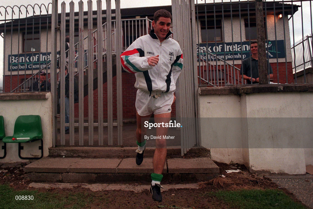 15 September 1998; Anthony Rainbow makes his way to the pitch before a Kildare senior football squad training session at St Conleth's Park in Newbridge, Kildare. Photo by David Maher/Sportsfile