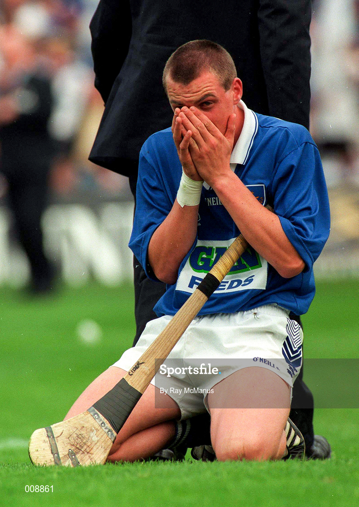 16 August 1998; Waterford goalkeeper Brendan Landers dejected after the Guinness All-Ireland Senior Hurling Championship Semi-Final match between Kilkenny and Waterford at Croke Park in Dublin. Photo by Ray McManus/Sportsfile