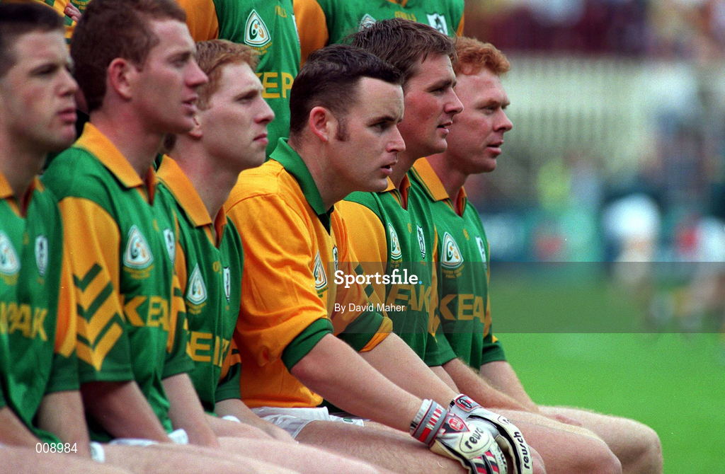 2 August 1998; Meath goalkeeper Conor Martin with his team-mates during the team photograph before the Bank of Ireland Leinster Senior Football Championship Final match between Kildare and Meath at Croke Park in Dublin. Photo by David Maher/Sportsfile