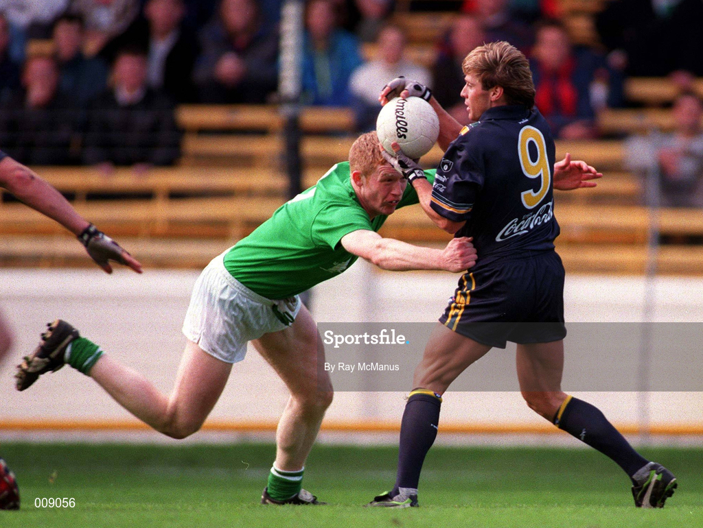 11 October 1998; Dermot McCabe of Ireland, tackles Shane Crawford of Australia during the International Rules Series First Test match between Ireland and Australia at Croke Park in Dublin. Photo by Ray McManus/Sportsfile
