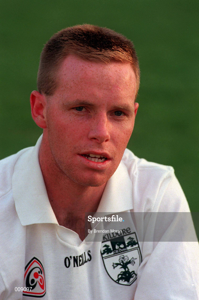 15 September 1998; Emmet Mulhall poses for a portrait during a Kildare squad training session at St Conleth's Park in Newbridge, Kildare. Photo by Brendan Moran/Sportsfile