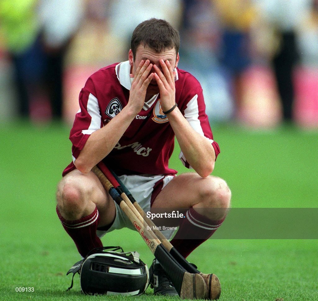 16 August 1998; A dejected Galway minor after the All-Ireland Minor Hurling Championship Semi-Final match between Kilkenny and Galway at Croke Park in Dublin. Photo by Matt Browne/Sportsfile