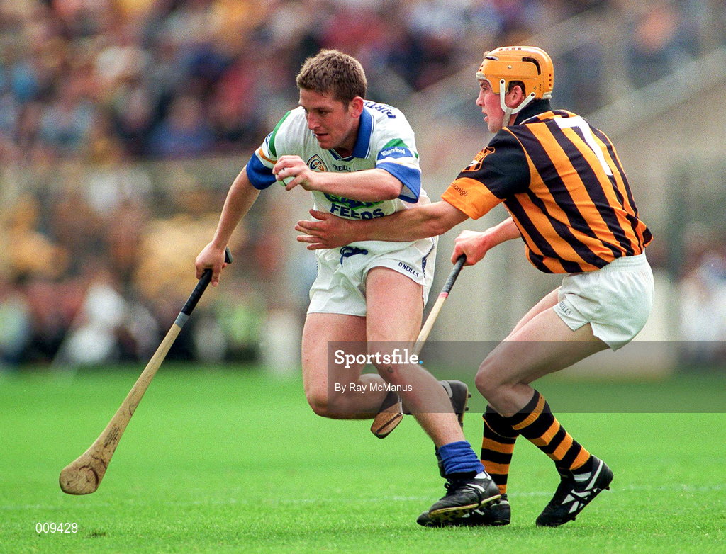 16 August 1998; Ken McGrath of Waterford in action against Liam Keoghan of Kilkenny during the Guinness All-Ireland Senior Hurling Championship Semi-Final match between Kilkenny and Waterford at Croke Park in Dublin. Photo by Ray McManus/Sportsfile