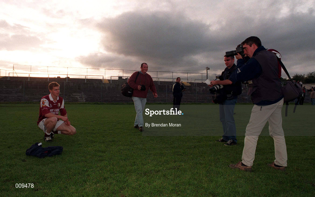 16 September 1998; Galway's Michael Donnellan has his picture taken by Sportsfile photographer Matt Browne at a Galway senior football squad training session at Tuam Stadium in Tuam, Galway. Photo by Brendan Moran/Sportsfile