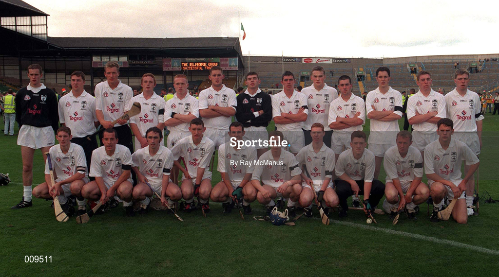 22 August 1998; The Kildare squad before the All Ireland Under-21 'B' hurling Final match between Kerry and Kildare at Croke Park in Dublin. The game was postponed due to a protest on the pitch by Offaly supporters due to the amount of time played in their Guinness All-Ireland Senior Hurling Championship Semi-Final defeat to Clare in the previous game. Photo by Ray McManus/Sportsfile