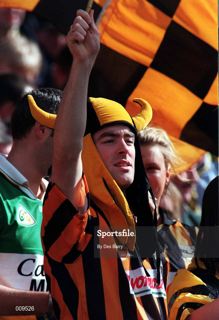 13 September 1998; A Kilkenny supporter during the Guinness All-Ireland Senior Hurling Championship Final match between Kilkenny and Offaly at Croke Park in Dublin. Photo by Des Barry/Sportsfile