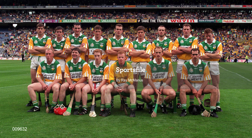 27 August 1998; The Offaly team before the Guinness All-Ireland Hurling All-Ireland Senior Championship Semi-Final Replay match between Clare and Offaly at Croke Park in Dublin. Photo by Ray McManus/Sportsfile