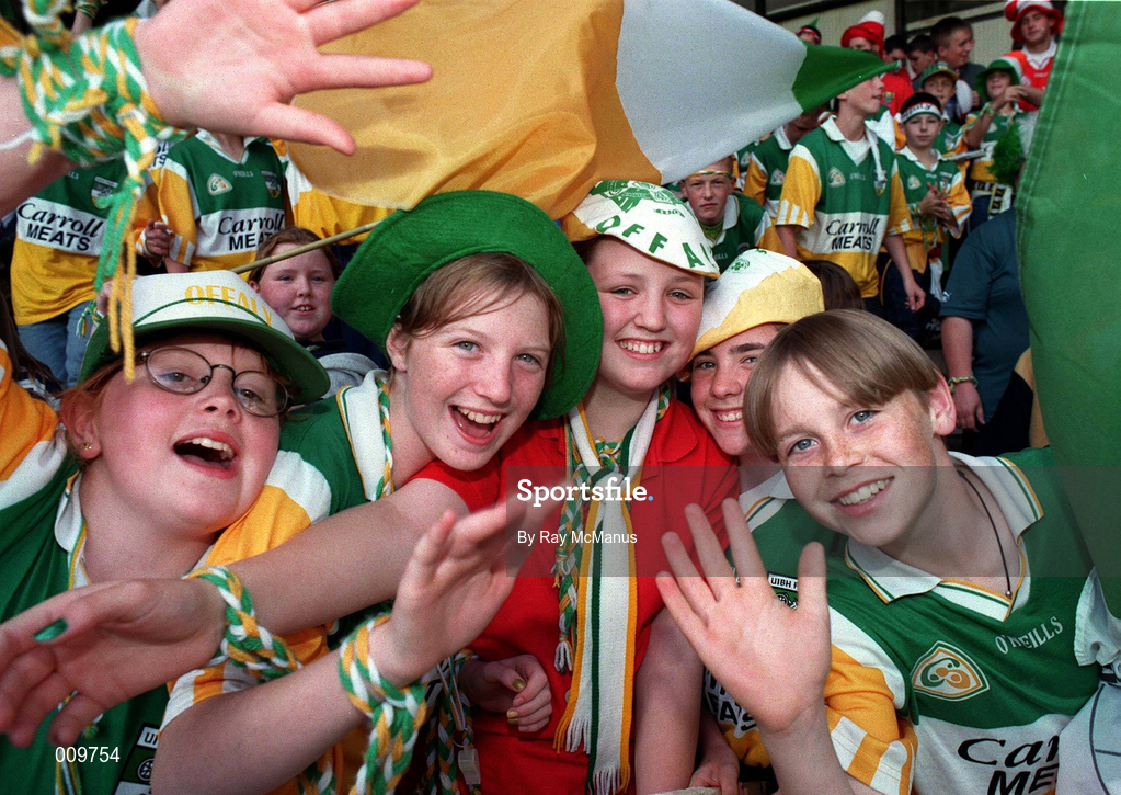 13 September 1998; Offaly supporters at the Guinness All-Ireland Senior Hurling Championship Final match between Kilkenny and Offaly at Croke Park in Dublin. Photo by Ray McManus/Sportsfile