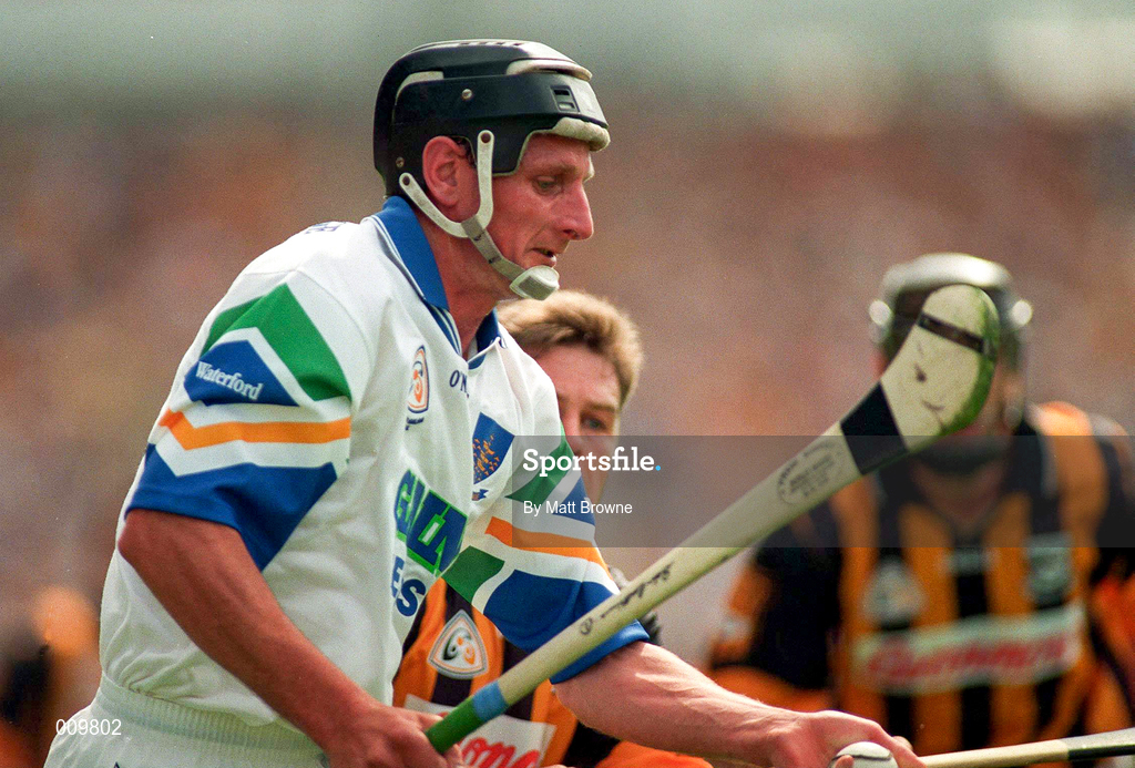 16 August 1998; Seán Cullinane of Waterford in action against Charlie Charter of Kilkenny during the Guinness All-Ireland Senior Hurling Championship Semi-Final match between Kilkenny and Waterford at Croke Park in Dublin. Photo by Matt Browne/SPORTSFILE