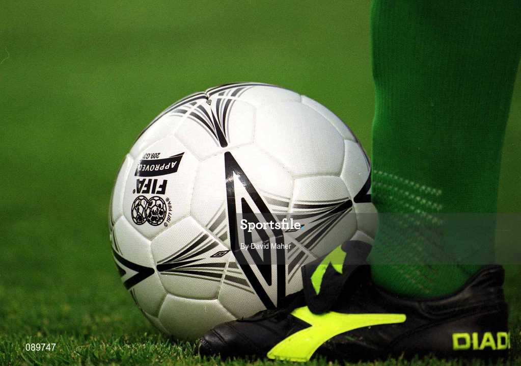 16 May 2002; An official FIFA Umbro football during the International Friendly match between Republic of Ireland and Nigeria at Lansdowne Road in Dublin. Photo by David Maher/Sportsfile