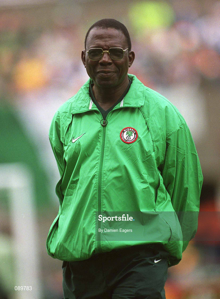 16 May 2002; Nigeria manager Festus Onigbinde during the International Friendly match between Republic of Ireland and Nigeria at Lansdowne Road in Dublin. Photo by Damien Eagers/Sportsfile