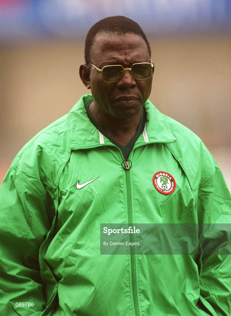 16 May 2002; Nigeria manager Festus Onigbinde during the International Friendly match between Republic of Ireland and Nigeria at Lansdowne Road in Dublin. Photo by Damien Eagers/Sportsfile