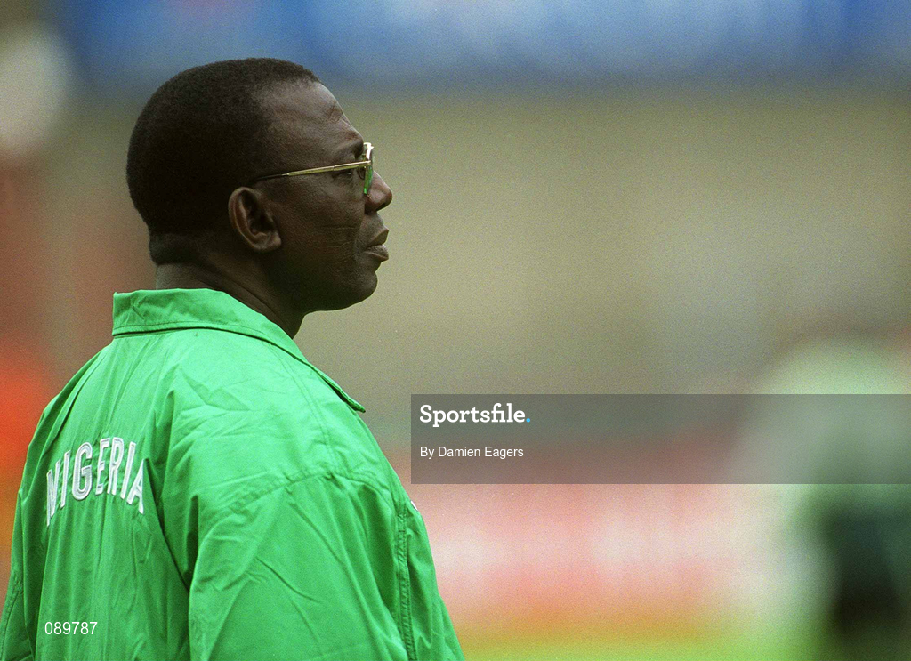 16 May 2002; Nigeria manager Festus Onigbinde during the International Friendly match between Republic of Ireland and Nigeria at Lansdowne Road in Dublin. Photo by Damien Eagers/Sportsfile
