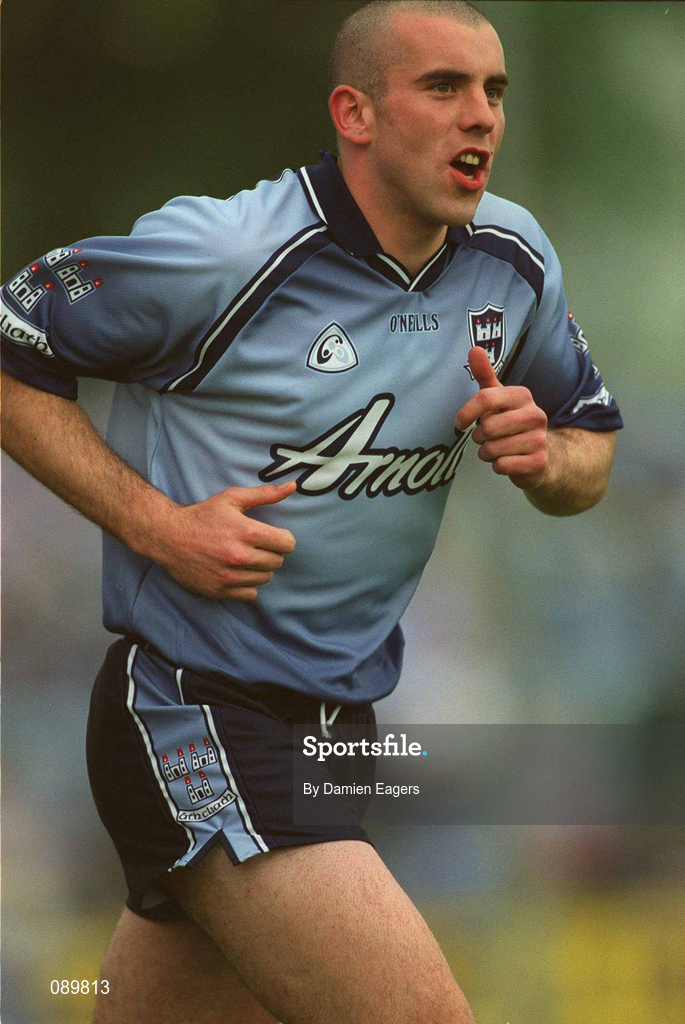 1 June 2002; Tom Mulligan of Dublin during the Bank of Ireland Leinster Senior Football Championship Quarter-Final match between Wexford and Dublin at Dr. Cullen Park in Carlow. Photo by Damien Eagers/Sportsfile