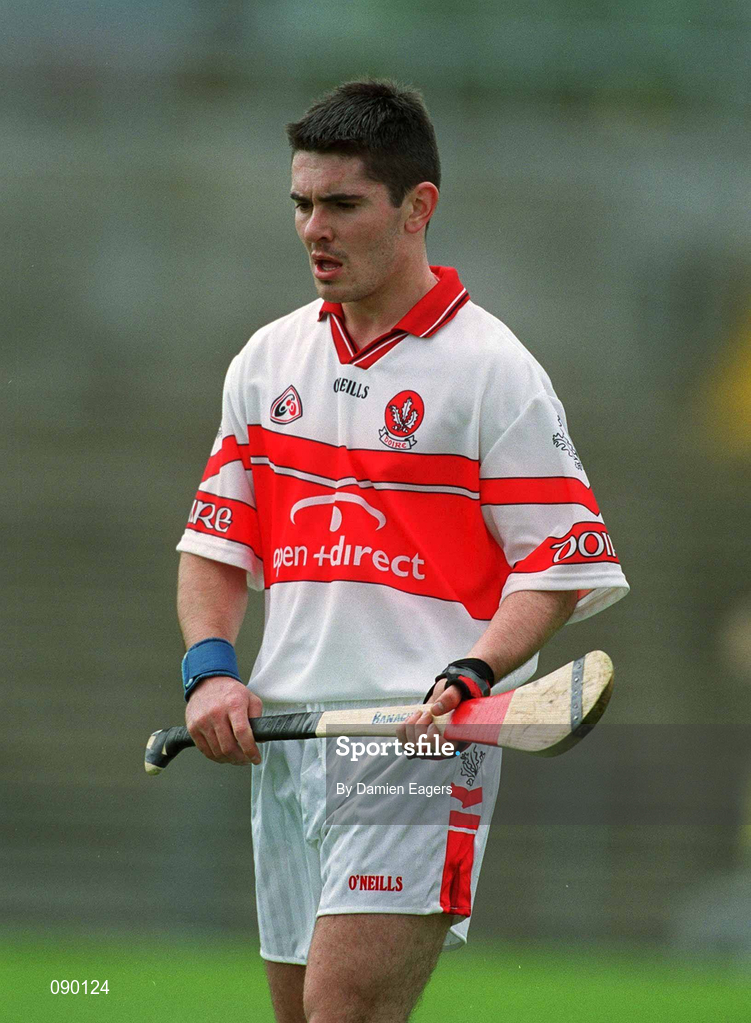 25 May 2002; Ryan Lynch of Derry during the Guinness Ulster Senior Hurling Championship Semi-Final match between Down and Derry at Casement Park in Belfast. Photo by Damien Eagers/Sportsfile