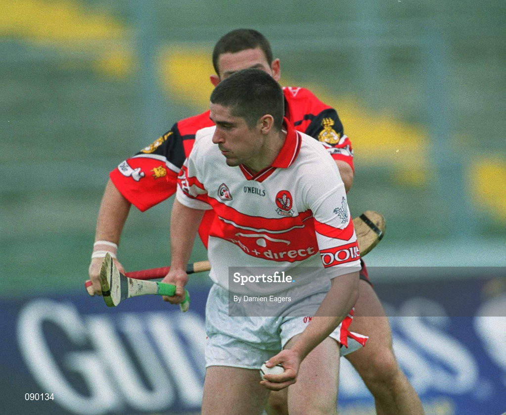25 May 2002; Raymond Kennedy of Derry during the Guinness Ulster Senior Hurling Championship Semi-Final match between Down and Derry at Casement Park in Belfast. Photo by Damien Eagers/Sportsfile