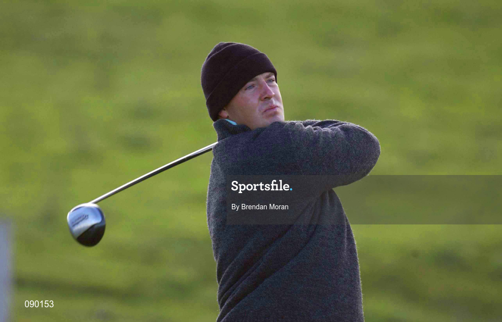 26 April 2002; Michael Allen of USA watches his drive at the 11th tee box during day two of the Smurfit Irish PGA Championship at Westport Golf Club in Westport, Mayo. Photo by Brendan Moran/Sportsfile