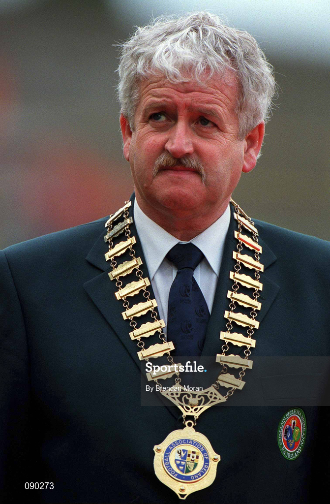 16 May 2002; Milo Corcoran, President of Football Association of Ireland, during the International Friendly match between Republic of Ireland and Nigeria at Lansdowne Road in Dublin. Photo by Brendan Moran/Sportsfile