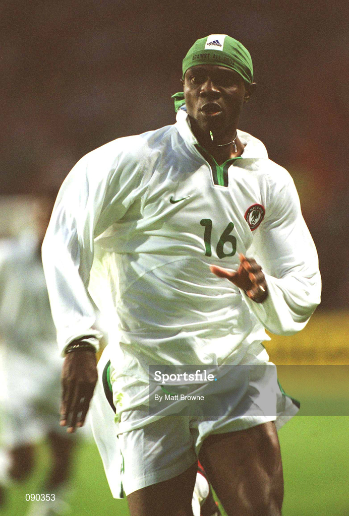 16 May 2002; Efe Sodje of Nigeria during the International Friendly match between Republic of Ireland and Nigeria at Lansdowne Road in Dublin. Photo by Matt Browne/Sportsfile