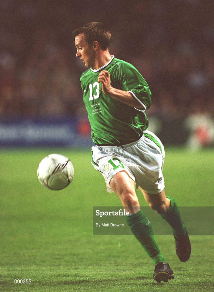 16 May 2002; David Connolly of Republic of Ireland during the International Friendly match between Republic of Ireland and Nigeria at Lansdowne Road in Dublin. Photo by Matt Browne/Sportsfile