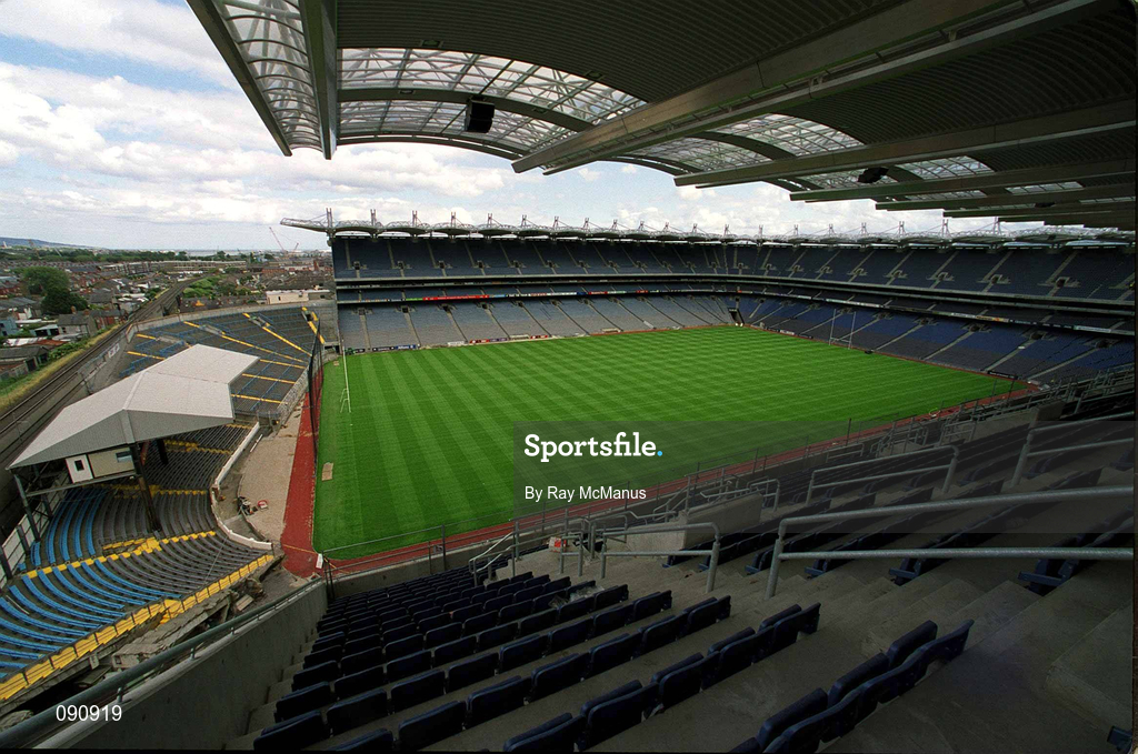 12 June 2002; A general view of the stadium, from the Hogan Stand, showing the newly laid pitch, the Nally Stand and Hill 16 at Croke Park in Dublin. Photo by Ray McManus/Sportsfile