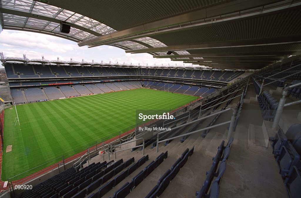12 June 2002; A general view of the stadium, from the Hogan Stand, showing the newly laid pitch, at Croke Park in Dublin. Photo by Ray McManus/Sportsfile