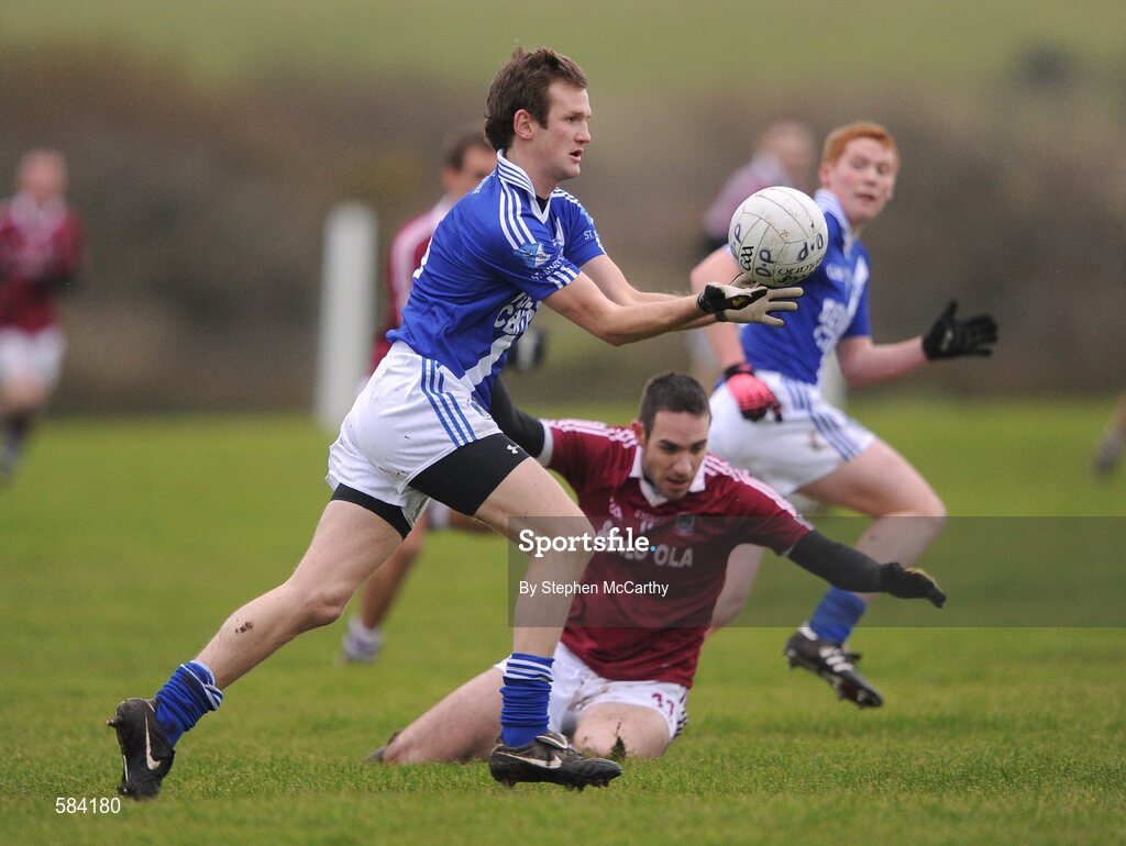 24 December 2011; Niall O'Driscoll, St. Mary's, in action against Declan O'Sullivan, Dromid Pearses. South Kerry Senior Football Championship Final, St. Mary's v Dromid Pearses, Waterville Sportsfield, Waterville, Co. Kerry. Picture credit: Stephen McCarthy / SPORTSFILE