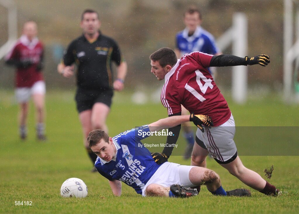 24 December 2011; Brian Curran, St. Mary's, in action against Niall O Se, Dromid Pearses. South Kerry Senior Football Championship Final, St. Mary's v Dromid Pearses, Waterville Sportsfield, Waterville, Co. Kerry. Picture credit: Stephen McCarthy / SPORTSFILE